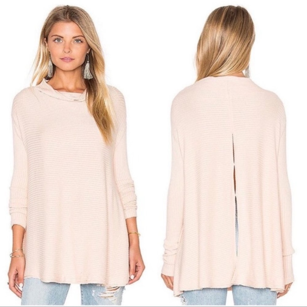 Free People Lover Rib Thermal Top in Pink Size Small